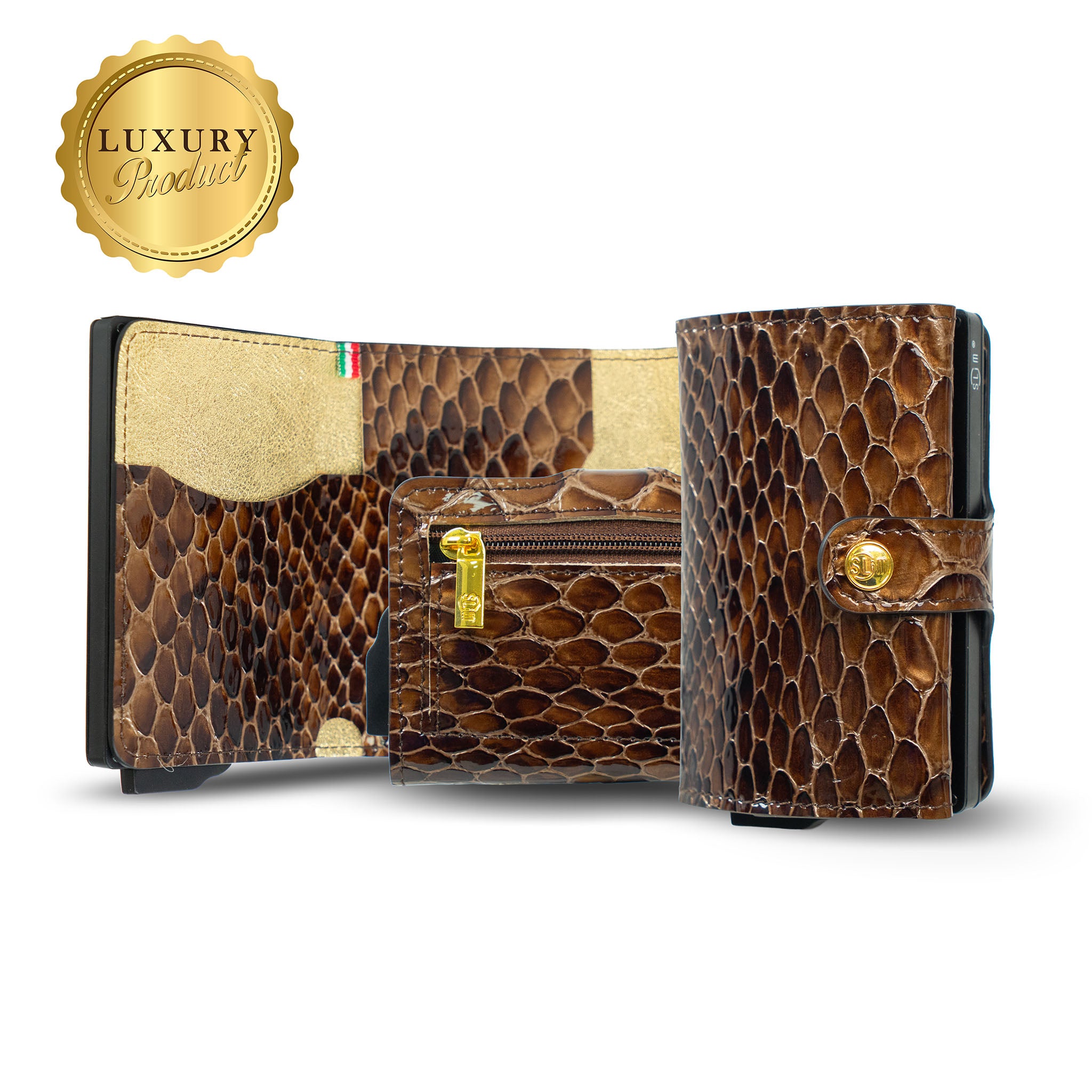 SLim®️ Genuine Leather Clutch with Shoulder Strap