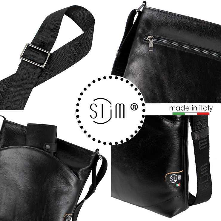 Bag SLim®️ Vera Pelle Vegetale Nero