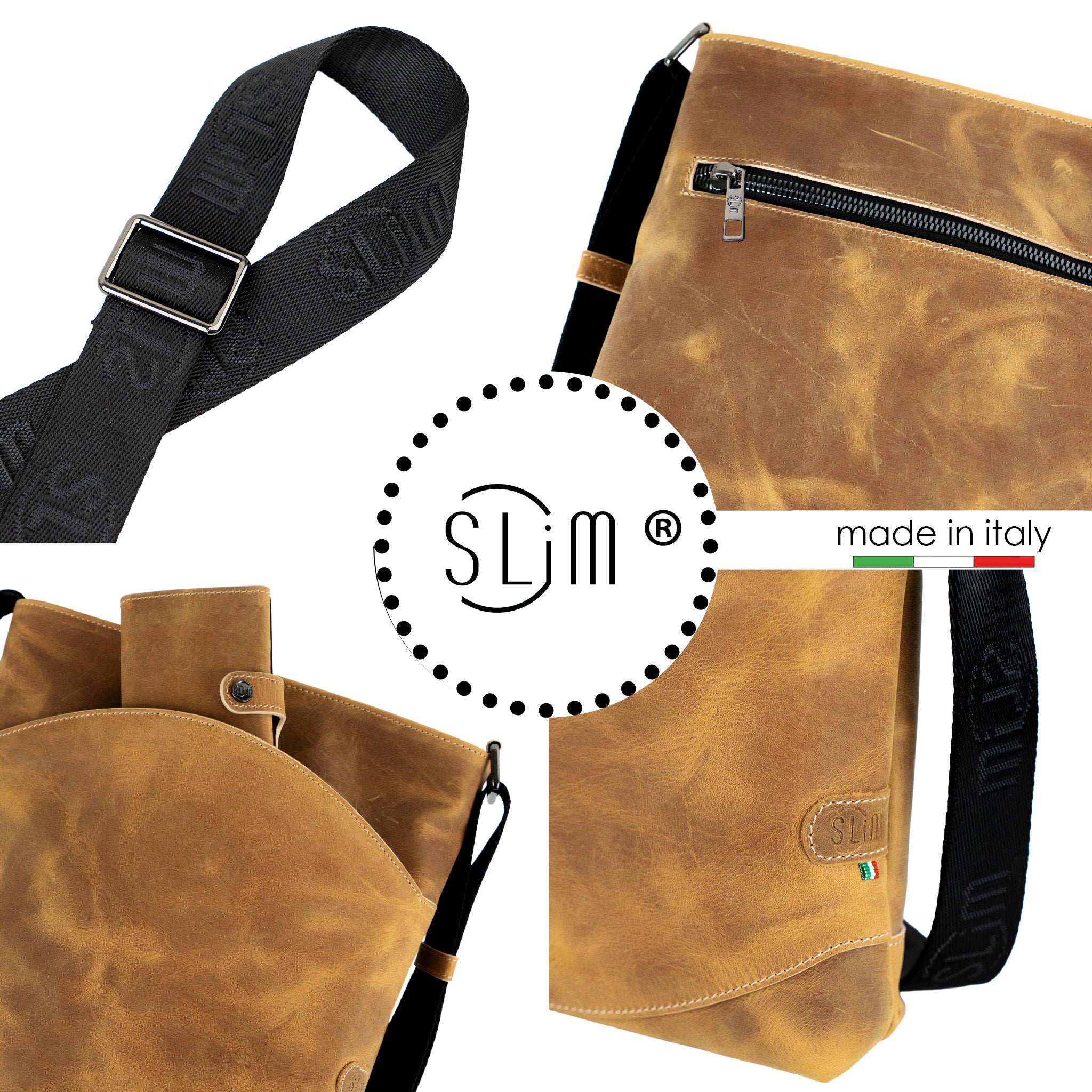Bag SLim®️ Vera Pelle Crazy Sabbia