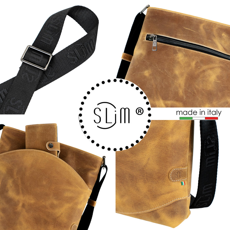 Bag SLim®️ Vera Pelle Crazy Sabbia