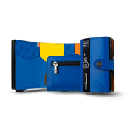 SLim®️ genuine leather blue petroleum multicolour wallet with zip