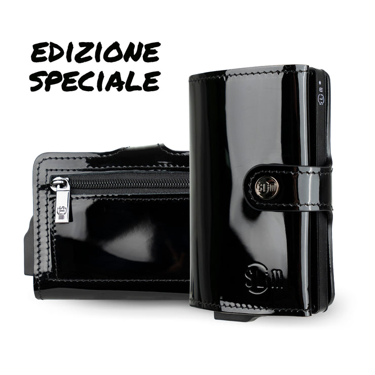 SLim®️ genuine leather blue petroleum multicolour wallet with zip