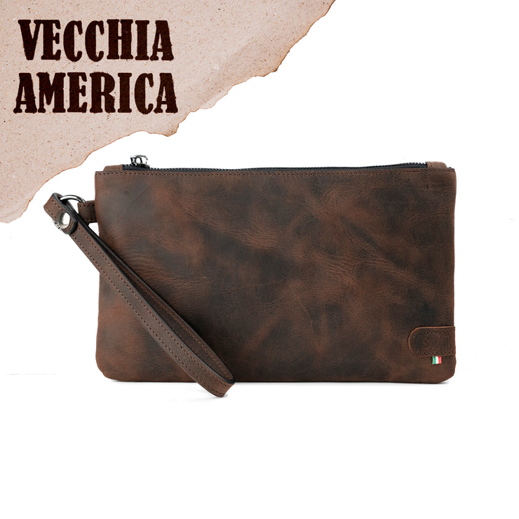 Pochette con Polsiera In Vera Pelle SLim®️