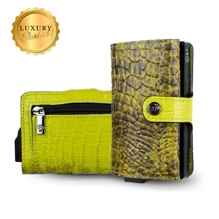 SLim®️ genuine leather blue petroleum multicolour wallet with zip
