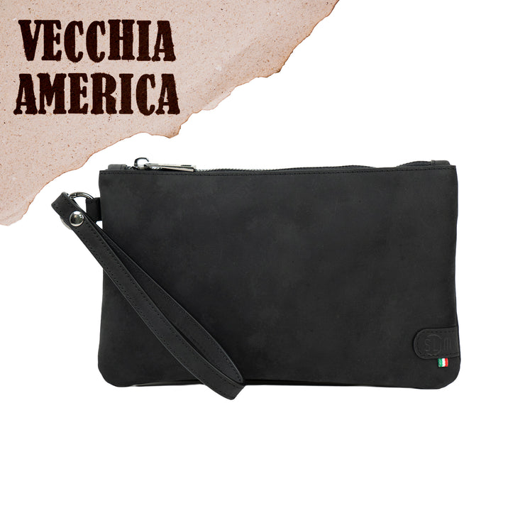 SLim®️ Genuine Leather Clutch with Shoulder Strap