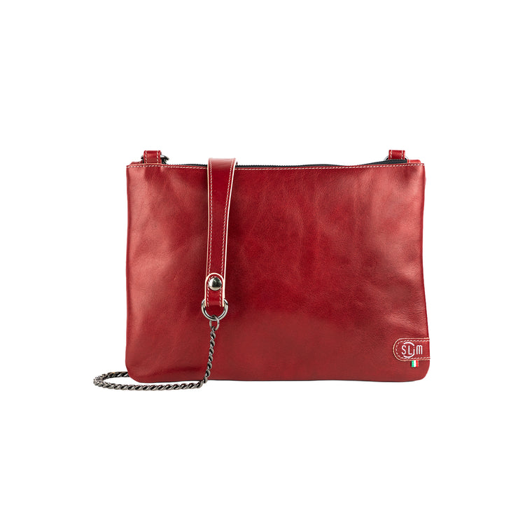 Pochette con Tracolla In Vera Pelle SLim®️