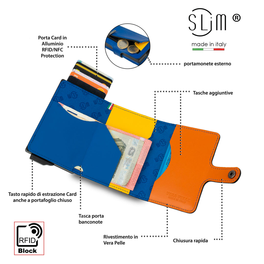 Portafoglio Portamonete In Pelle Grigio Chiaro - Foto 2