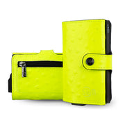 SLim®️ ostrich texture genuine leather fluorescent yellow
