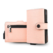 Portacarte Vera Pelle Tejus Rosa