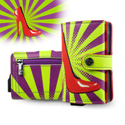 SLim®️Tacchi Pop Art Vera Pelle Bottalato con zip porta monete