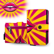 SLim®️Labbra Pop Art Vera Pelle Bottalato con zip porta monete