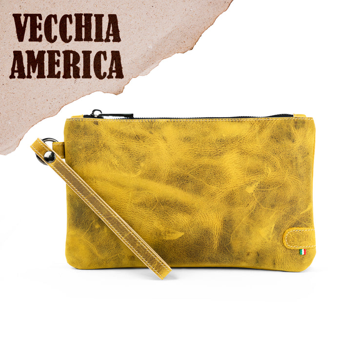 Pochette con Polsiera Vera Pelle Crazy Horse Sole