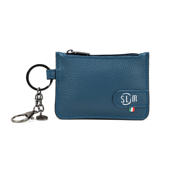 SLim®️ Tumbled Keychain-Coin Purse Navy Blue