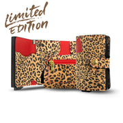 SLim®️ Vera Pelle Animalier Leopard Rosso con zip porta monete