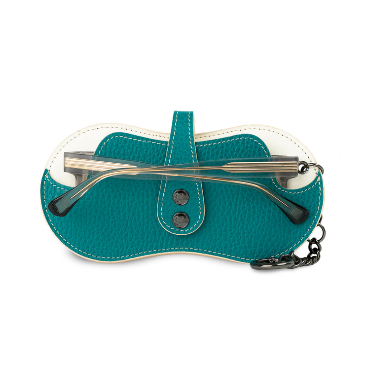 SLim Vision Vera Pelle Petrolio e Beige
