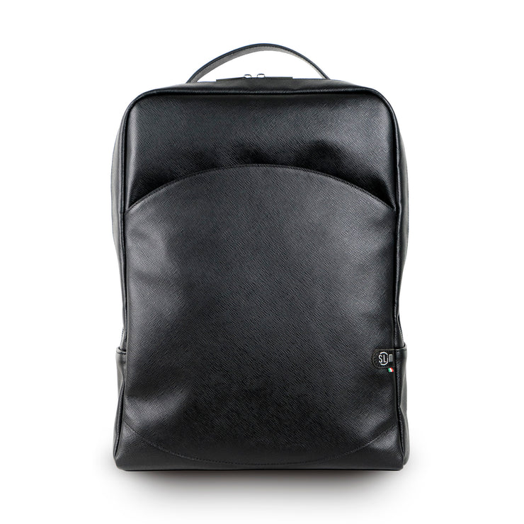 Genuine Leather Backpack Carbon Black
