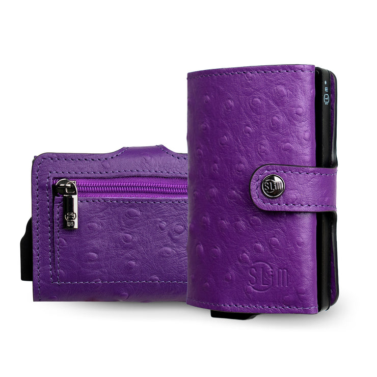 SLim®️ ostrich texture genuine leather beige