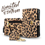 SLim®️Maculato Genuine Leopard Leather with Zip Coin Purse and Heart Key Ring