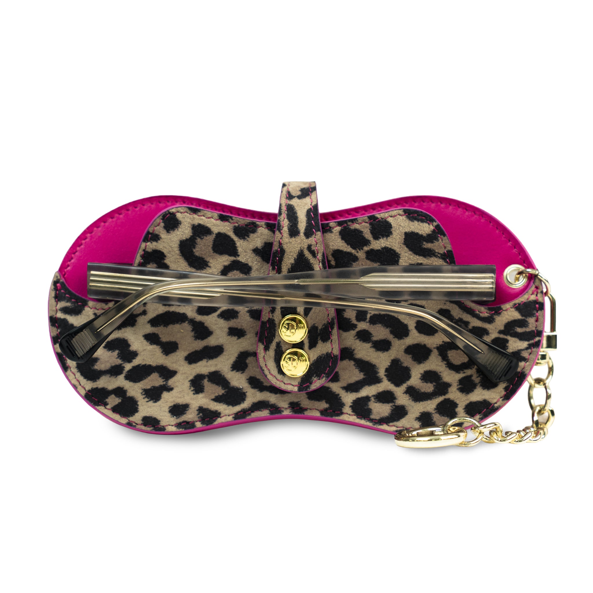 SLim Vision Vera Pelle Animalier Leopard e Fucsia