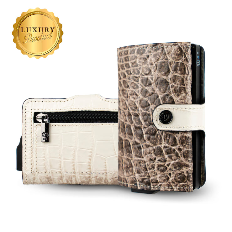 Portacarte Vera Pelle Cocco Beige
