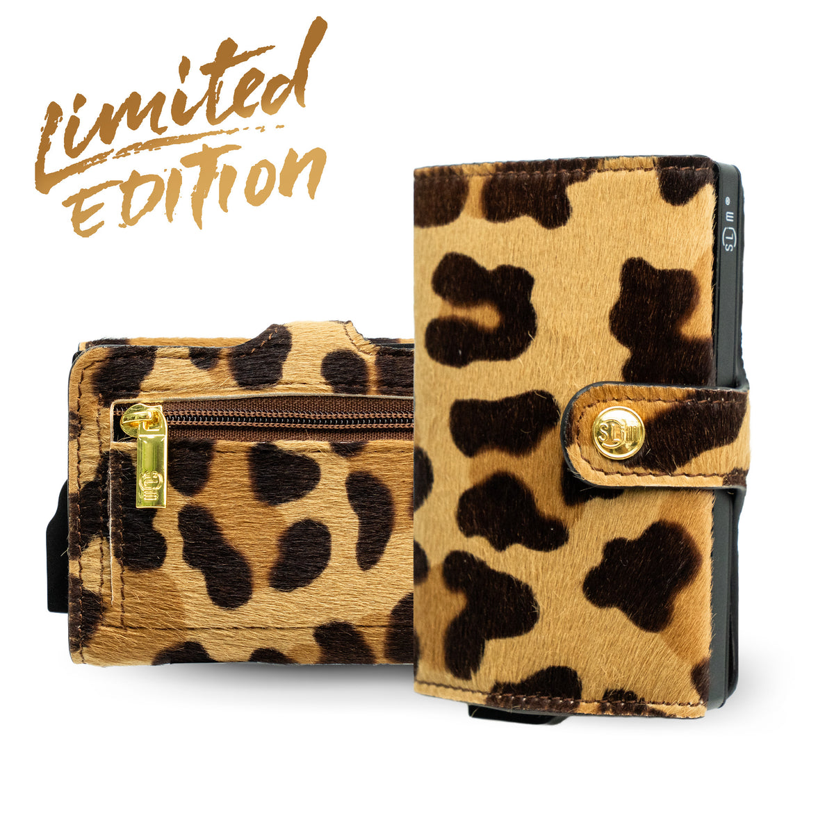 SLim®️ Genuine Animalier Leather Fuchsia/Black with zip coin purse and Animalier heart key ring