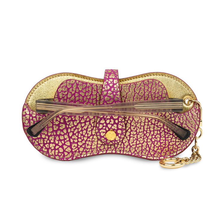 SLim Vision Vera Pelle Metal Fucsia e Oro