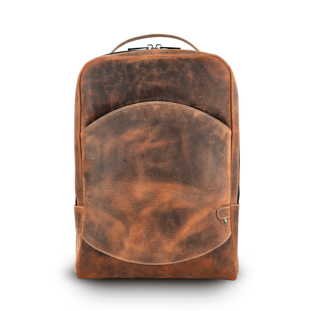 Zaino In Pelle Marrone Chiaro Rowallan Of Scotland Per Uomo – 41x29x18cm - Foto 2