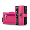 Porta Carte Vera Pelle Bottalato Fucsia Doppia Cassa