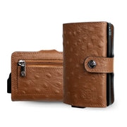 SLim®️ ostrich texture genuine leather beige