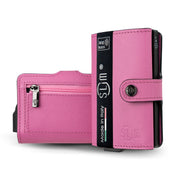 Portacarte Vera Pelle Saffiano Anti Graffio Pink