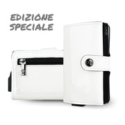 Porta Carte Vera Pelle Bianco con Zip