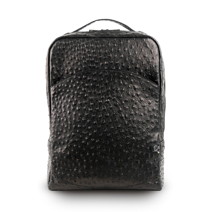 Genuine Leather Backpack Carbon Black