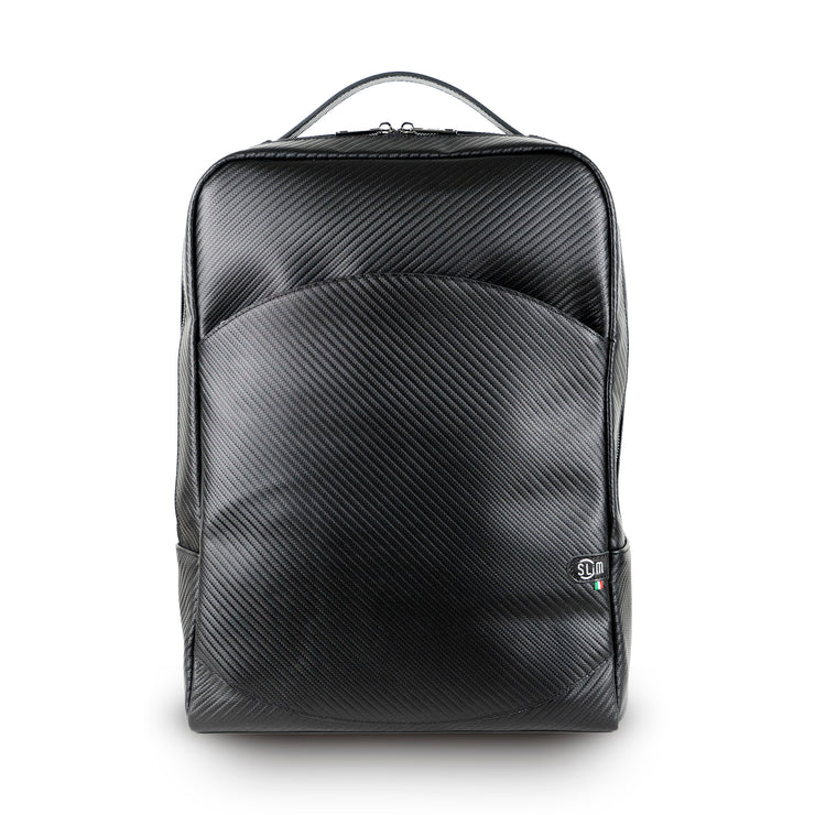 Genuine Leather Backpack Carbon Black