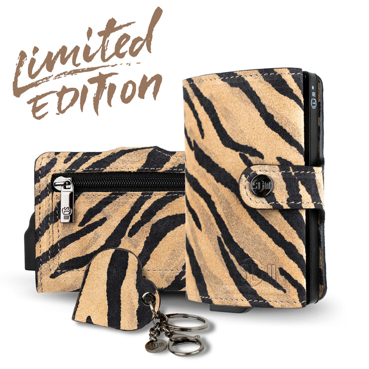 SLim®️Maculato Genuine Leopard Leather with Zip Coin Purse and Heart Key Ring