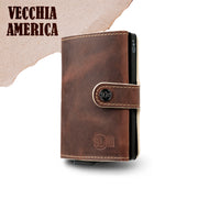 SLim®️ genuine leather blue petroleum multicolour wallet with zip