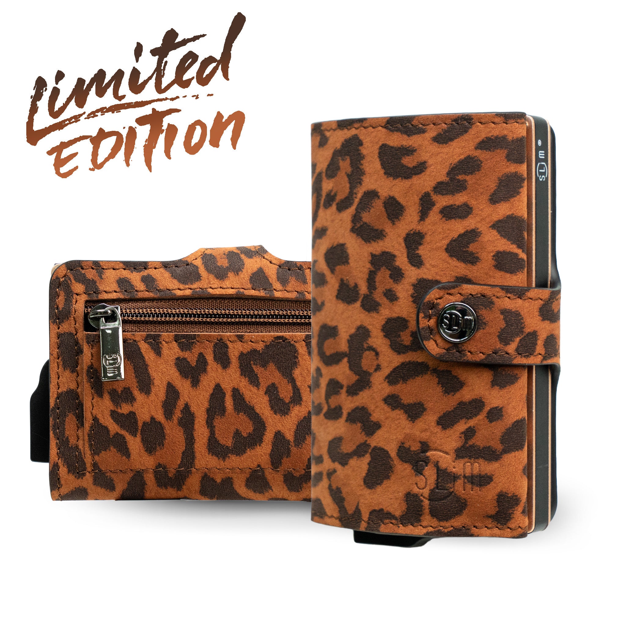 SLim®️ Genuine Animalier Leather Fuchsia/Black with zip coin purse and Animalier heart key ring