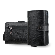 SLim®️ Vera Pelle stampa Struzzo Nero