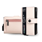 Porta Carte Vera Pelle Saffiano Anti Graffio Rosa con Zip