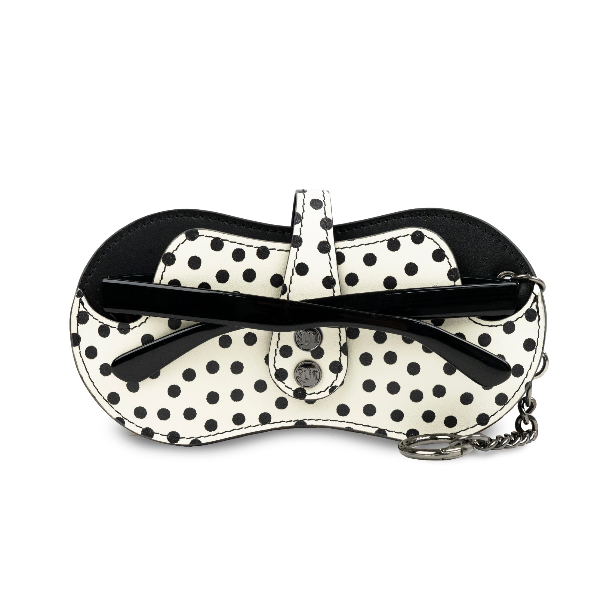 SLim Vision Vera Pelle Pois Nero Bianco