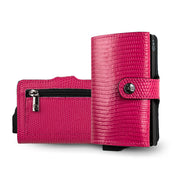 Portacarte Vera Pelle Tejus Fucsia