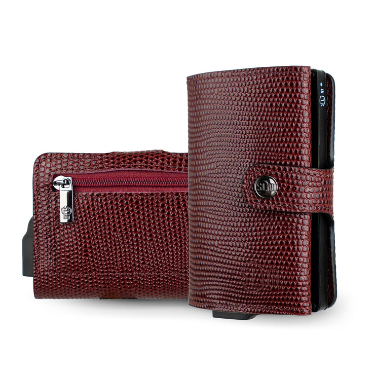 Portacarte Vera Pelle Tejus Bordeaux