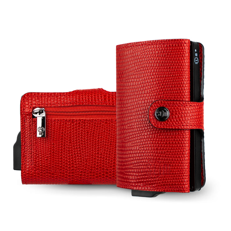 Portacarte Vera Pelle Tejus Rosso