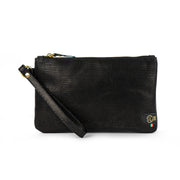 Pochette con Polsiera Vera Pelle Tejus Nero e Oro