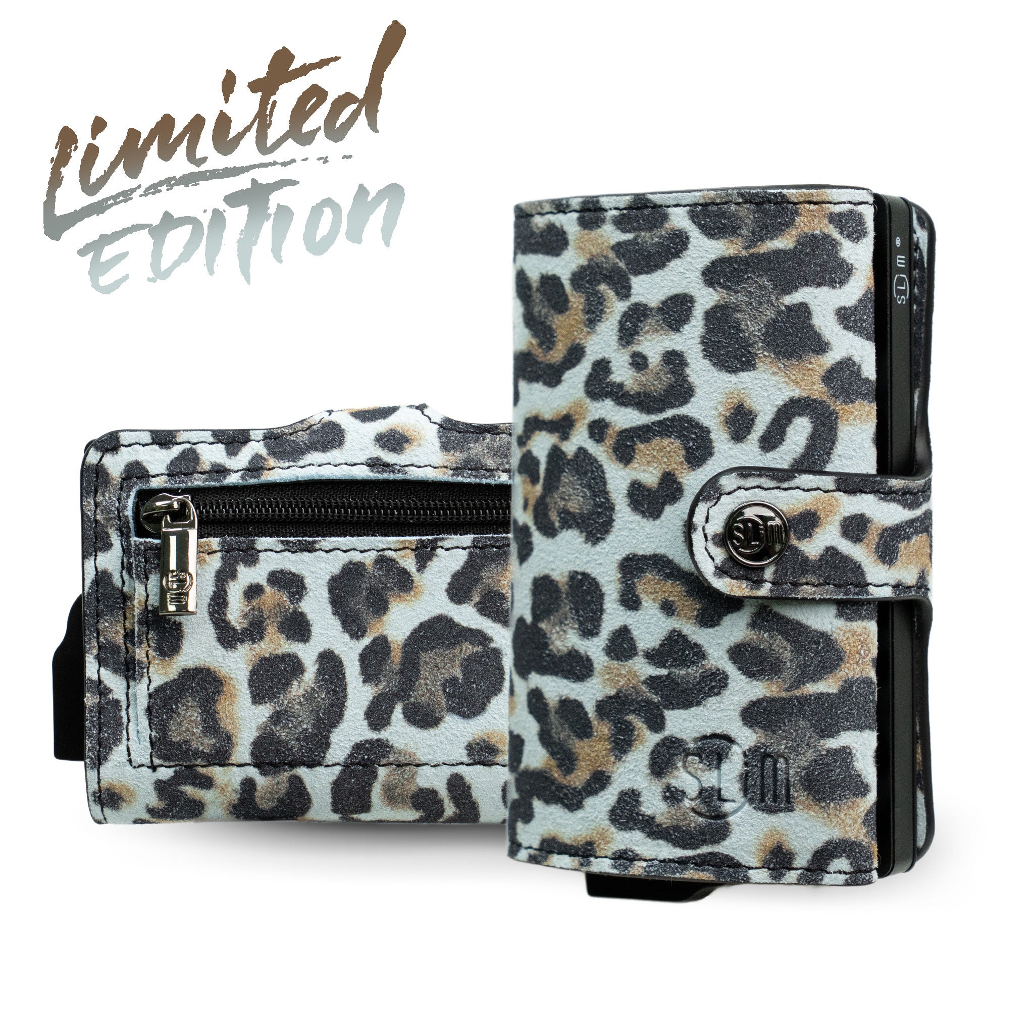 SLim®️ Genuine Animalier Leather Fuchsia/Black with zip coin purse and Animalier heart key ring