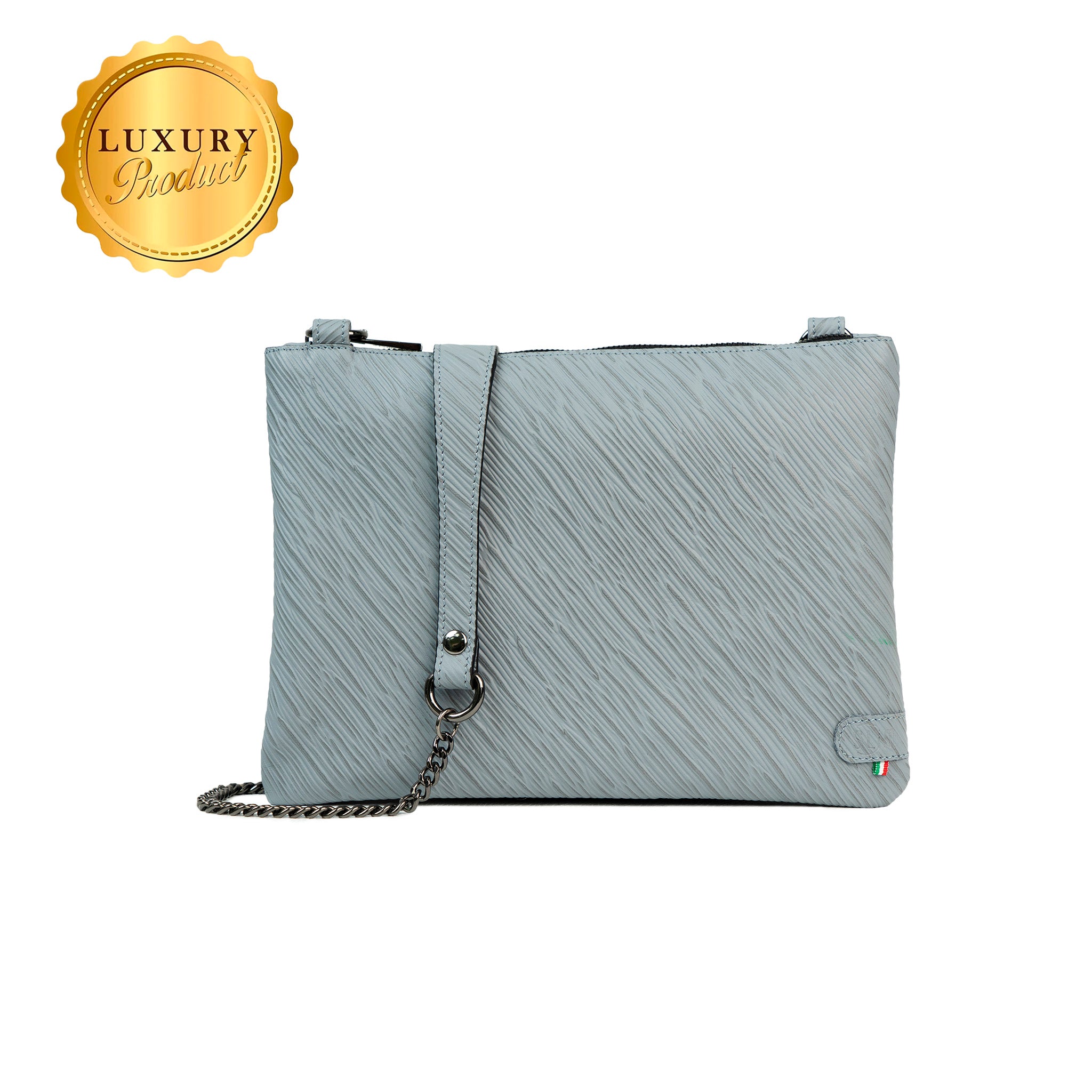 Pochette con Tracolla Vera Pelle Epi Grigio Ghiaccio