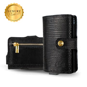 SLim®️ genuine leather blue petroleum multicolour wallet with zip