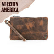 Pochette con Polsiera Vera Pelle Crazy Brown