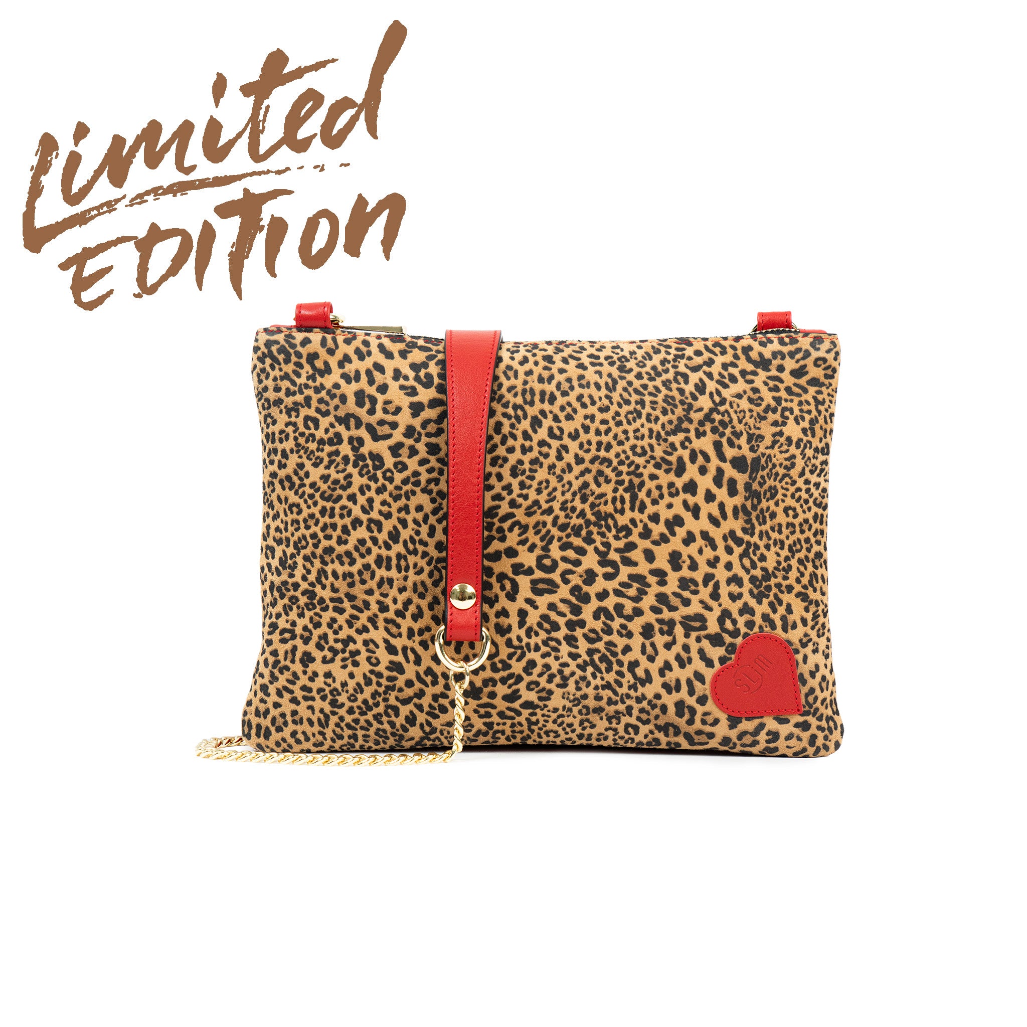Pochette con Tracolla Animalier Rosso