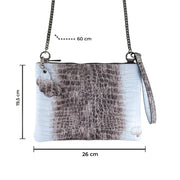 Pochette con Tracolla Vera Pelle Cocco Azzurro