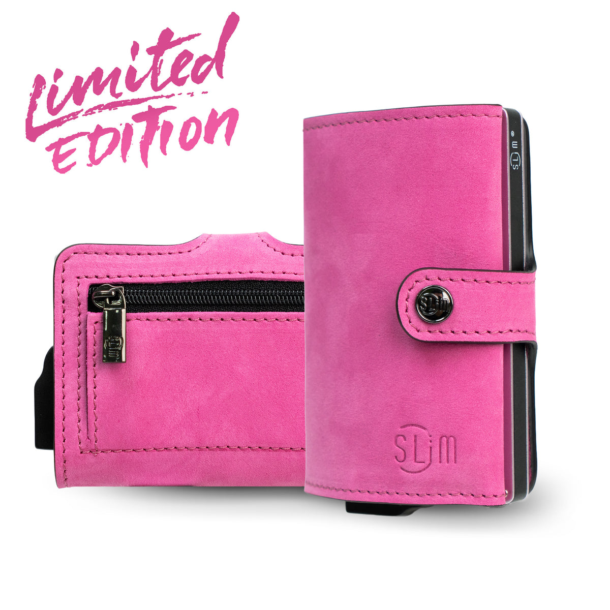 Porta Carte Vera Pelle Nabuk Fucsia